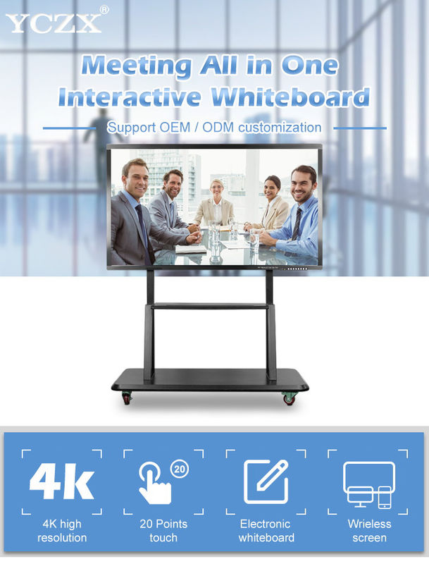 Touch Interactive Flat Panel 65 Inch Smart Board 4k Infrared Type